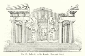 古希腊多立克神庙的建造（雕刻）。 作者 德国学校