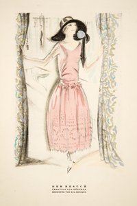 Der Besuch"，冈特的茶服，选自《风格》，1922 年出版（pochoir 印刷品） 作者 德国学校
