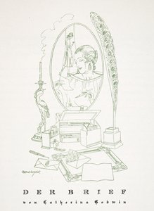 Der Brief by Catherina Godwin, from Styl, pub.1922 (pochoir print) 作者 德国学校