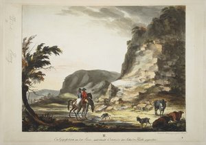Der Hübichenstein"，"哈尔茨森林四景"，Philipp Ganz 作，约 1770-90 年（手绘蚀刻版画） 作者 德国学校