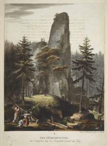 Der Hübichenstein"，"哈尔茨森林四景"，Philipp Ganz 作，约 1770-90 年（手绘蚀刻版画） 作者 德国学校
