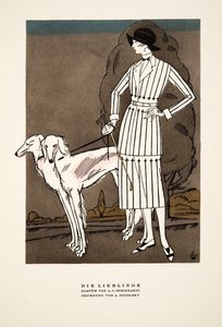 Die Lieblinge"，A-C-斯坦哈特的时尚广告，选自《风格》，1922 年出版（pochoir 印刷品） 作者 德国学校