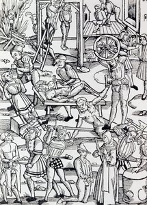 1500年德国对各种罪行使用的不同形式的惩罚，雕刻，德国 作者 German School