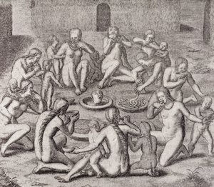 吃囚徒的肉根据古老的历史学家，来自Gottfried的&39;Historia Antipodum&39;，酒吧。 1655年，来自&39;浪漫的河&39;卷。我，由WH Koebel，1914年 作者 德国学校