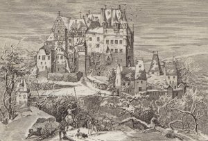 Eltz Castle, in the hills above the Moselle River, Germany, as it looked at the end of the 16th century (litho) 作者 德国学校
