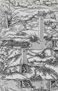 雕刻自De re metallica（论金属的性质），作者Georg Pawer或Georgius Agricola（1494-1555），在巴塞尔出版。 作者 德国学校