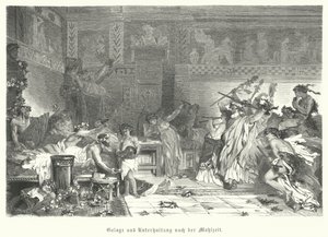 Entertainment after the meal at a Roman feast (engraving) 作者 德国学校