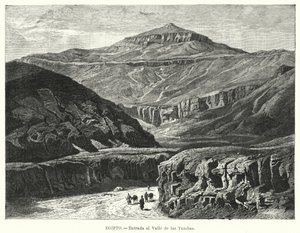 埃及帝王谷入口（石版画） 作者 德国学校