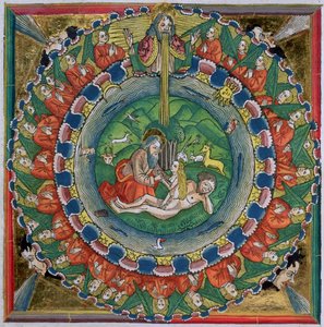 创世记2:22的传真副本上帝创造了夏娃，来自纽伦堡圣经（Biblia Sacra Germanaica） 作者 德国学校