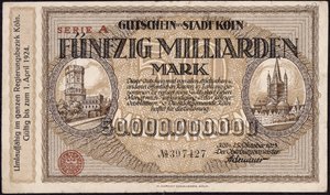 五十亿大关的钞票，1923年 作者 德国学校