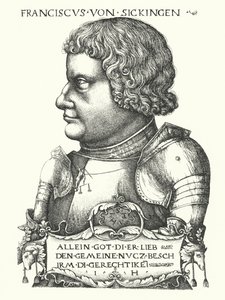 Franz von Sickingen，宗教改革时期的德国骑士（版画） 作者 德国学校