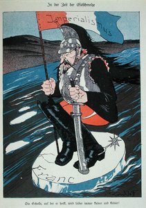 法国的帝国野心因法郎的崩溃而受到威胁，漫画来自《Kladadatsch》。 作者 德国学校