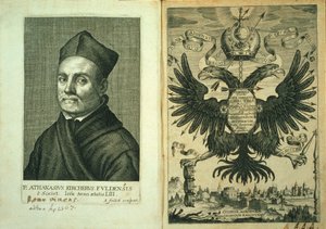 山墙到磁铁或磁性艺术作品由三方基歇尔，1643 作者 德国学校