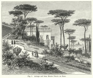 花园设计：Monte Pincio，罗马，意大利（雕刻） 作者 德国学校
