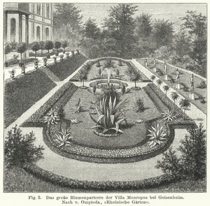 Garden design: large parterre at Monrepos, estate of banker and amateur astronomer Heinrich Eduard von Lade, Geisenheim, Germany (engraving) 作者 德国学校