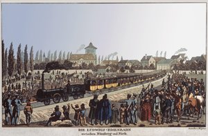 德国铁路。约1830-1840（雕刻）。 作者 德国学校