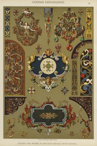 德国文艺复兴、框架和珐琅贵金属作品（彩色石版画） 作者 德国学校