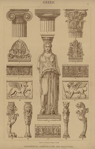 Greek, Ornamental Architecture and Sculpture (colour litho) 作者 德国学校