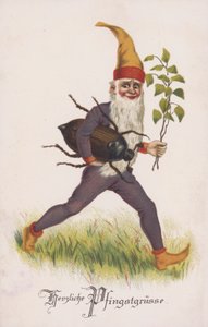 庆祝圣灵降临节或圣灵降临节的贺卡。色卡 作者 德国学校
