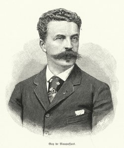 Guy de Maupassant, French short story writer (litho) 作者 德国学校