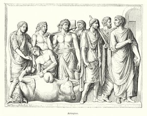 Haruspex, ancient Roman priest who examined the strails of sacrificed animals to predict the future (litho) 作者 德国学校