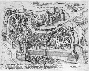 亨利四世（1553-1610）在1595年6月5日在西班牙Fontaine-Francaise胜利后进入第戎 作者 德国学校