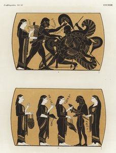 赫拉克勒斯与Geryon和Perseus战斗，接受礼物打败美杜莎 作者 德国学校