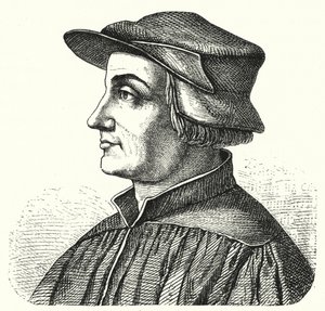 Huldrych Zwingli，瑞士宗教改革的领军人物（版画） 作者 德国学校