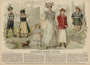 为Illustrirte Frauen-Zeitung（彩色平版印刷）绘制插图 作者 德国学校