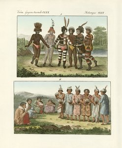 美国西北海岸的居民（彩色版画） 作者 德国学校