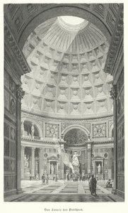 Interior of the Pantheon, Rome (engraving) 作者 德国学校