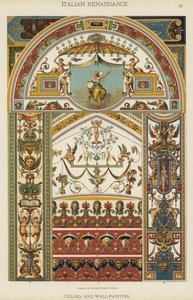 Italian Renaissance, Ceiling and Wall-Painting (colour litho) 作者 德国学校
