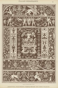 Italian Renaissance, Sgraffitos, Wood-Mosaic, Marble-Mosaic and Basso Relievos (colour litho) 作者 德国学校