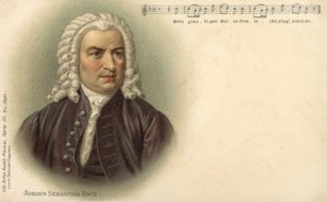 Johann Sebastian Bach (colour litho) 作者 德国学校