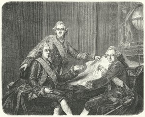 King Gustav III of Sweden in consultation with his brothers Charles and Frederick Adolf (engraving) 作者 德国学校
