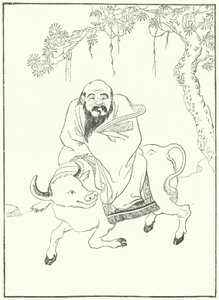 中国古代哲学家老子骑着水牛（版画） 作者 德国学校