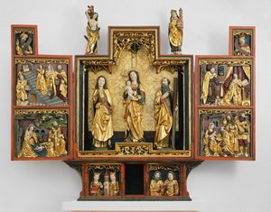 圣母玛利亚生平（木质，镀金和多色装饰） 作者 德国学校