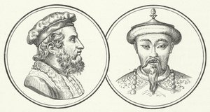 Marco Polo and Kublai Khan (engraving) 作者 德国学校