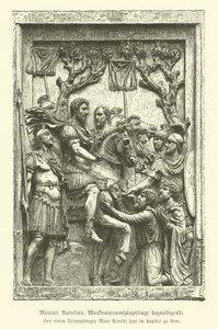 Marcus Aurelius pardoning Marcomannic chiefs (engraving) 作者 德国学校