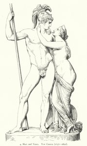 Mars and Venus, marble sculpture by Italian Neoclassical sculptor Antonio Canova (engraving) 作者 德国学校