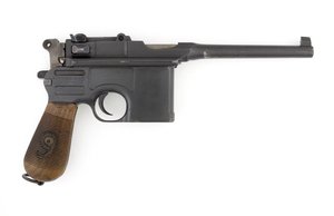 Mauser C96 9 mm self-loading pistol, Export model converted to 9 mm Parabellum (pistol, self-loading, Mauser, 9 mm C96 conversion) 作者 German School