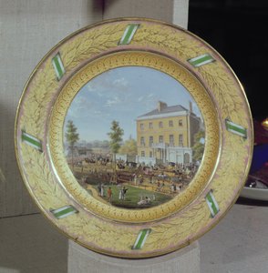 Meissen盘子，装饰着Apsley House的场景，1818年（瓷器）