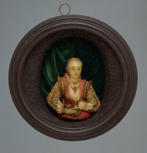 微缩肖像，c.1600（玻璃，丝绸和木材）