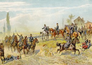 Moltke等待德国第二军团到达Gravelotte，法国 - 普鲁士战争，1870年8月18日 作者 German School