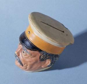 大臣奥托·冯·俾斯麦（1815-98）形式的钱箱（彩绘兵马俑）（另见211409） 作者 德国学校