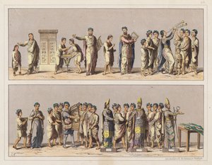 古典时期的音乐家和合唱团（彩色石版画） 作者 德国学校