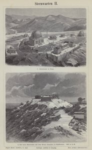 法国尼斯天文台和美国加利福尼亚州汉密尔顿山利克天文台（雕刻） 作者 德国学校