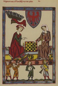 Otto IV, Margrave of Brandenburg and his wife, Hedwig of Holstein (colour litho) 作者 德国学校