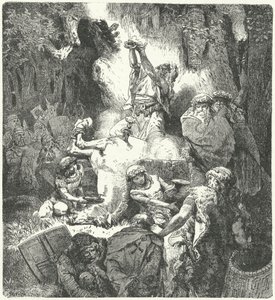 Pagan Lithuanians making offerings in a sacred grove (engraving) 作者 德国学校