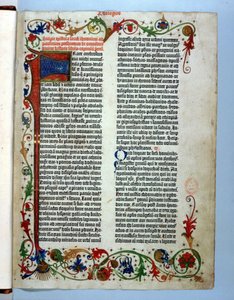 来自古腾堡圣经的页面，美因茨，c.1455 作者 德国学校